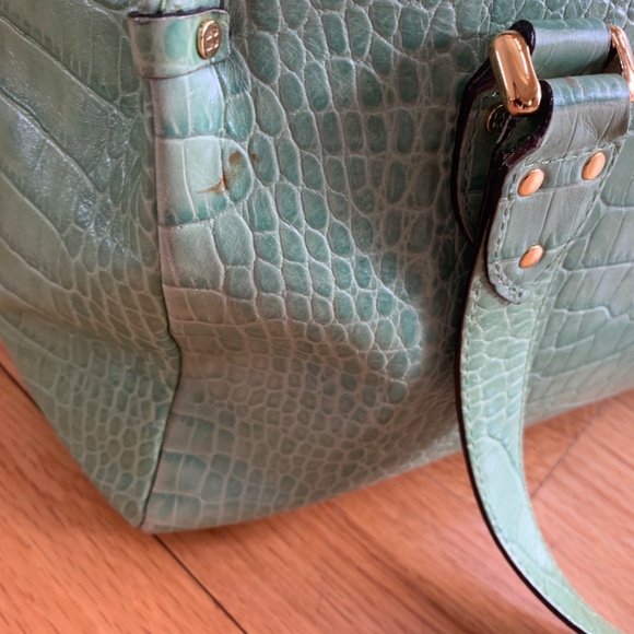 Kate Spade Green Croc Leather Shoulder Bag - Picture 7 of 9